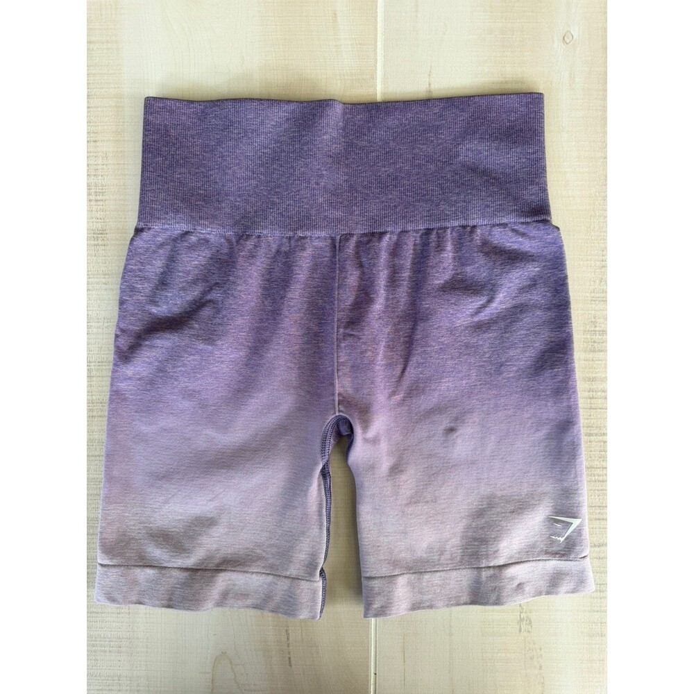Gymshark Women's Purple Athletic Shorts S Stretch Gym Training Knit READ